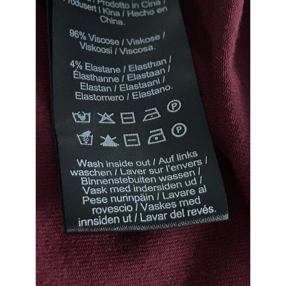Liverpool Sz MEDIUM Dark Red Mock Neck L/S Knit Pullover Top Tunic EUC - Picture 9 of 10